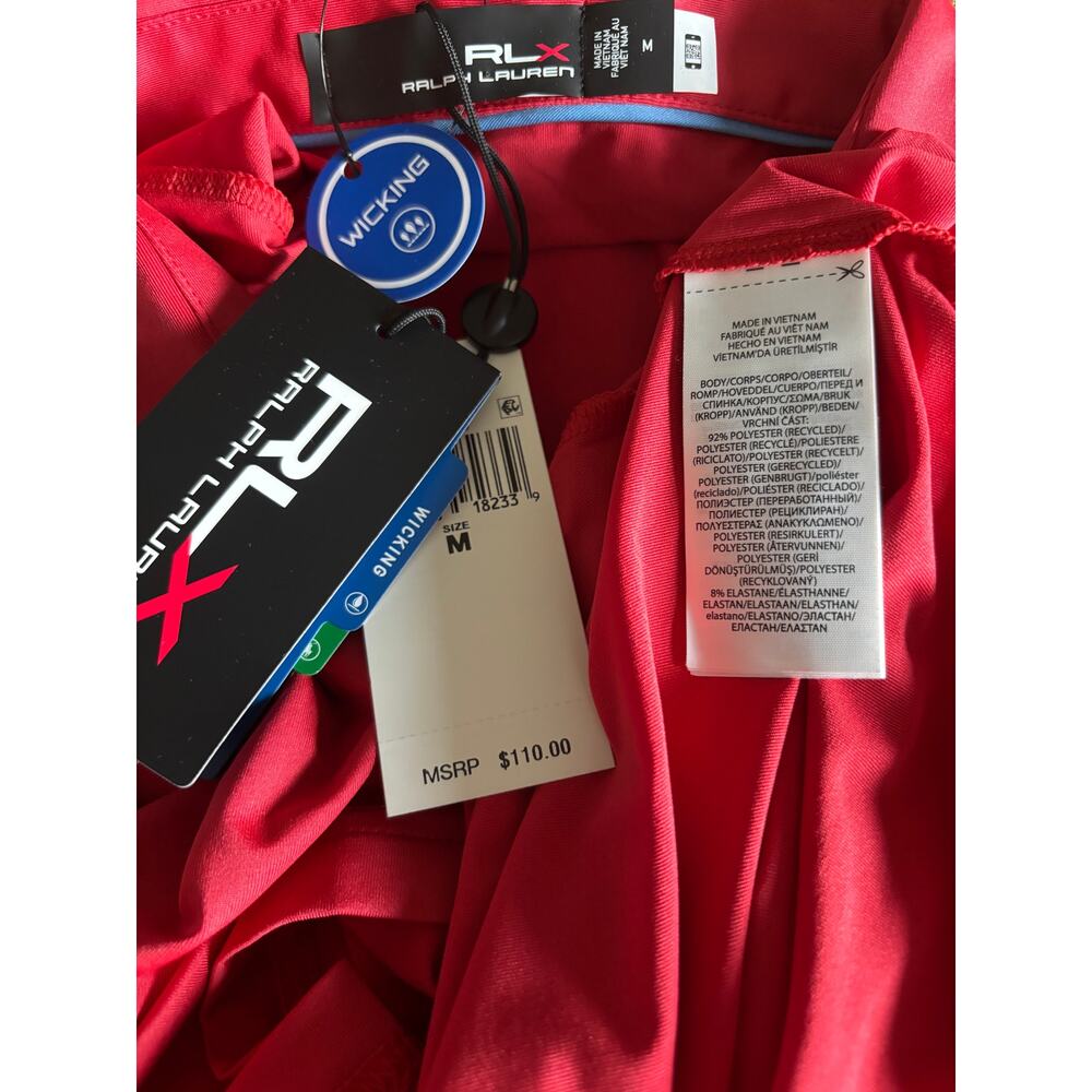 RLX Ralph Lauren Men's Red Golf Performance Polo NWT M - Picture 4 of 7